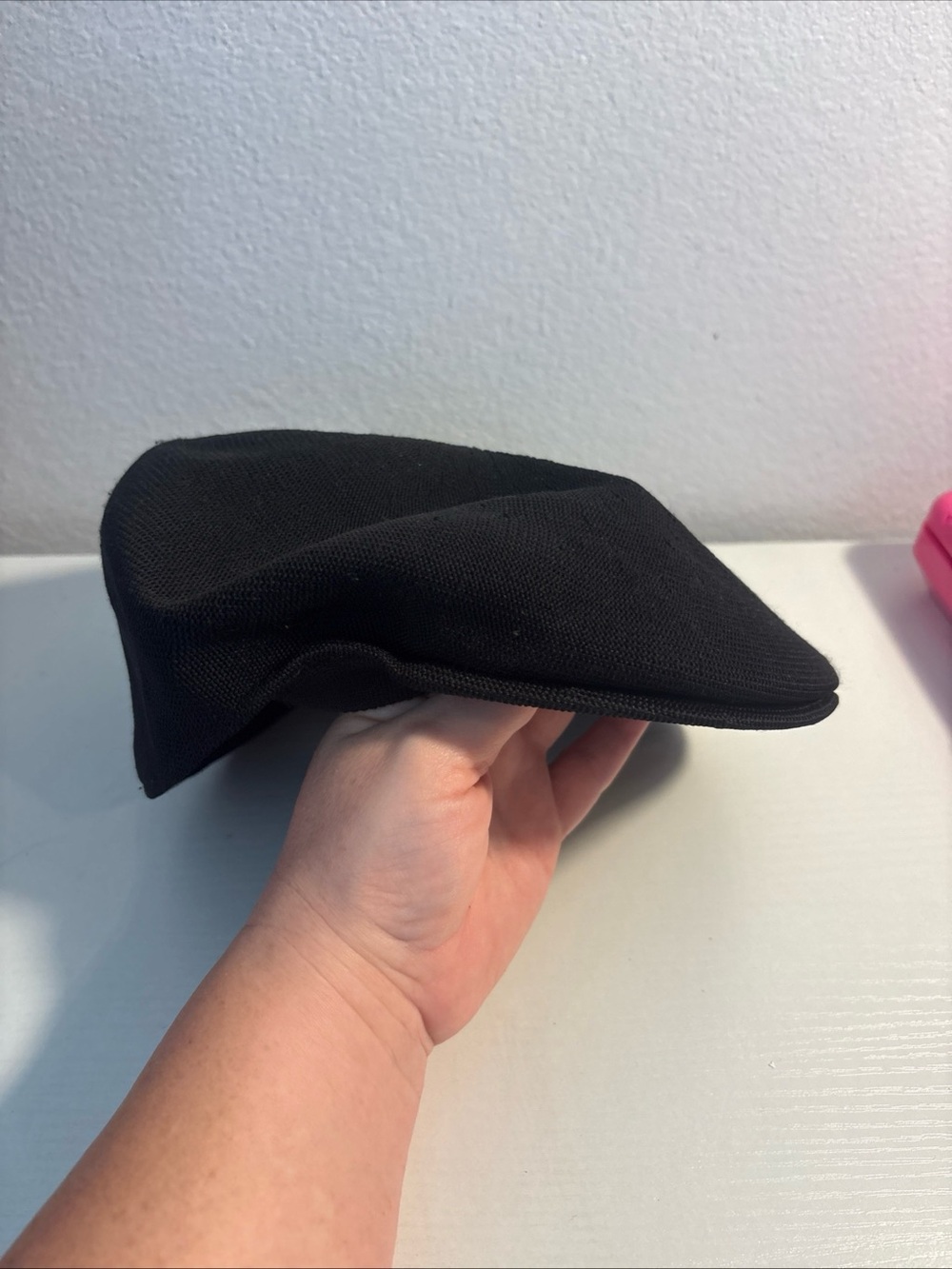 Vintage Kangol Tropic 504 Ivy Flat Cap Black Large Newsboy Hat Kangaroo Logo